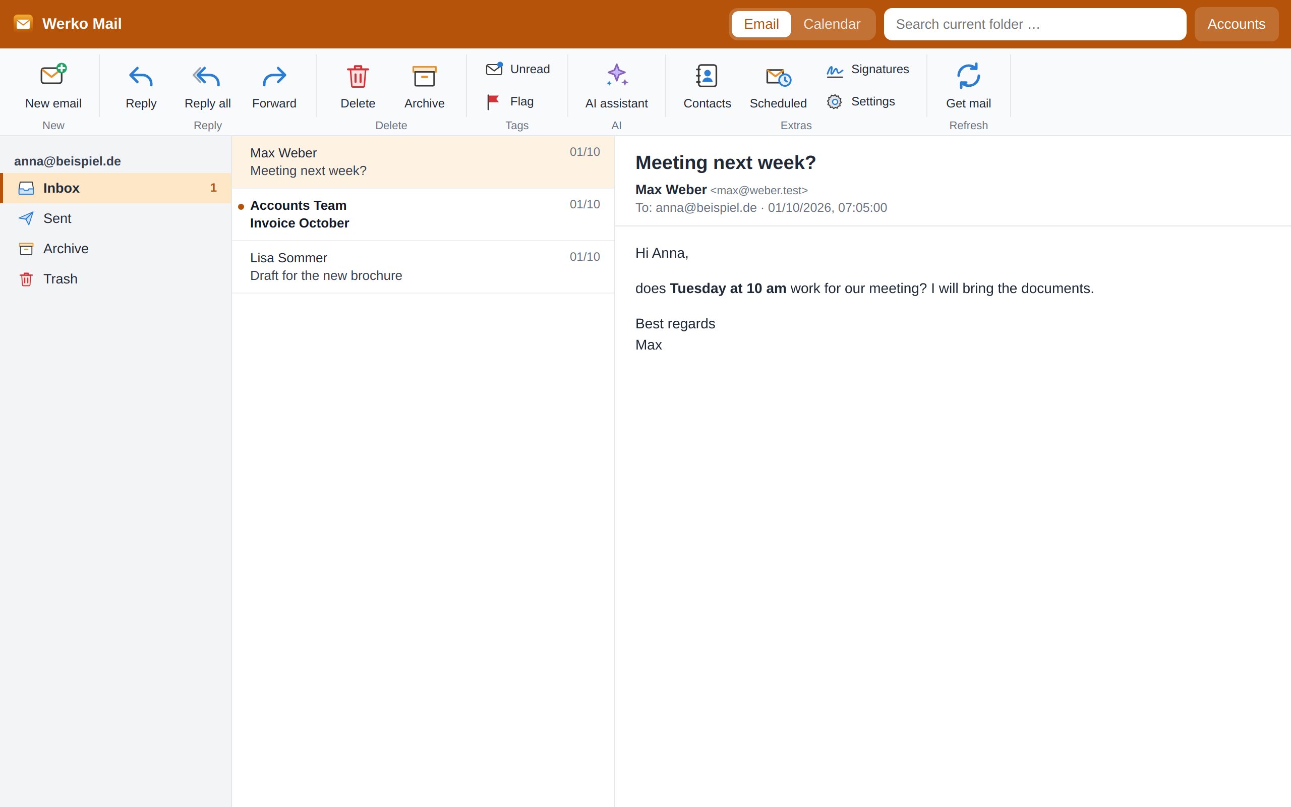 Werko Mail – screenshot