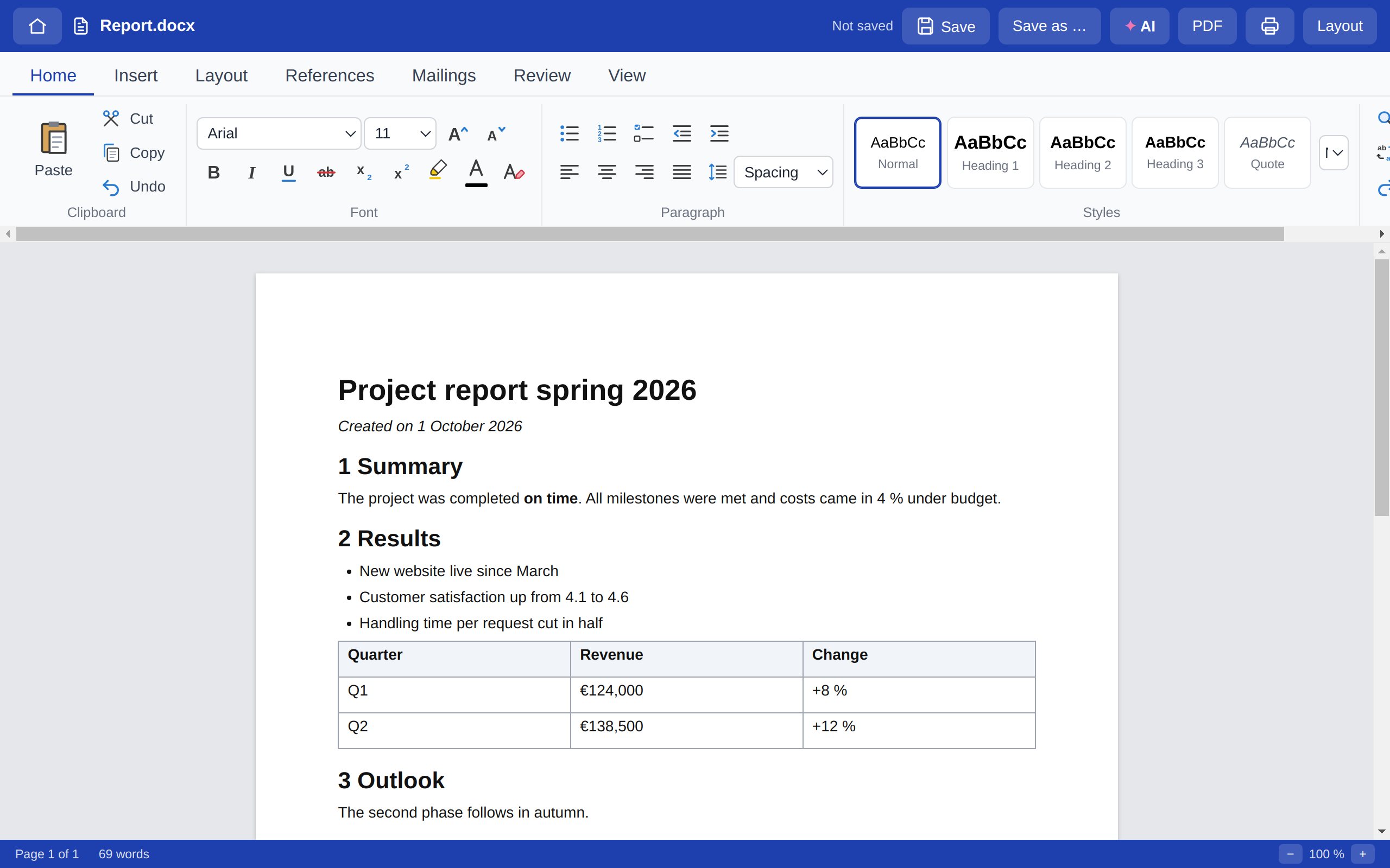 Werko Text – screenshot